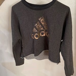Adidas Grey Cropped sweatshirt